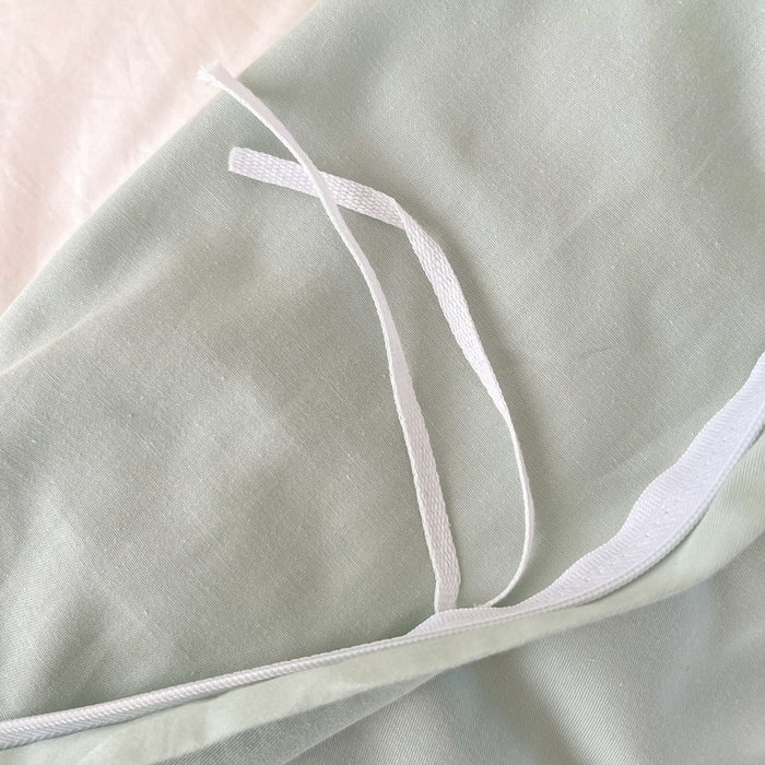 91家纺网 家纺一手货源 找家纺 艾迪尚家纺 2026法式韩版荷叶边纯色长绒棉纯棉单被套 柔杏浅绿