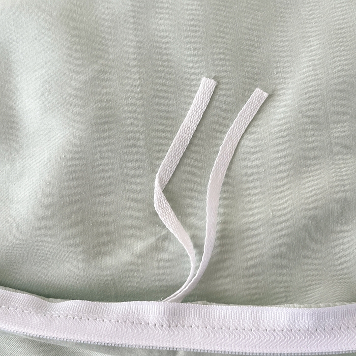 91家纺网 家纺一手货源 找家纺 艾迪尚家纺 2026法式韩版荷叶边纯色长绒棉纯棉单被套 云白芽绿