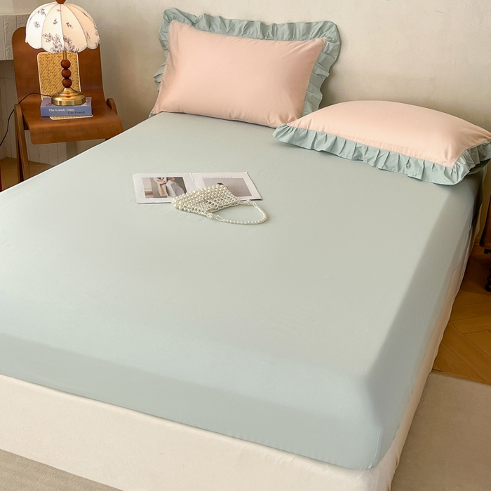 91家纺网 家纺一手货源 找家纺 （总）艾迪尚家纺 2026法式韩版荷叶边纯色长绒棉纯棉单床笠单品床笠床笠单件