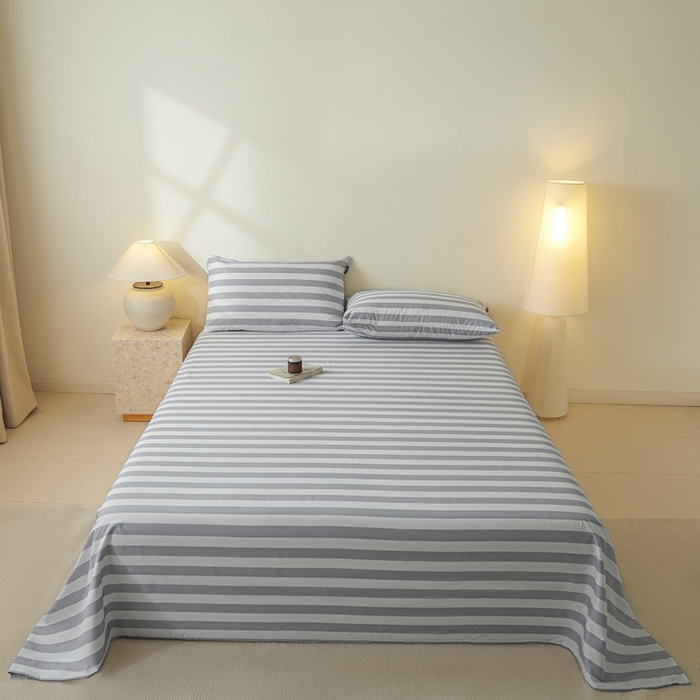 涵宸家纺 2026新款全棉印花单床单-良品 床单-多哈-灰