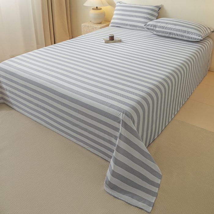 91家纺网 家纺一手货源 找家纺 涵宸家纺 2026新款全棉印花单床单-良品 床单-多哈-灰