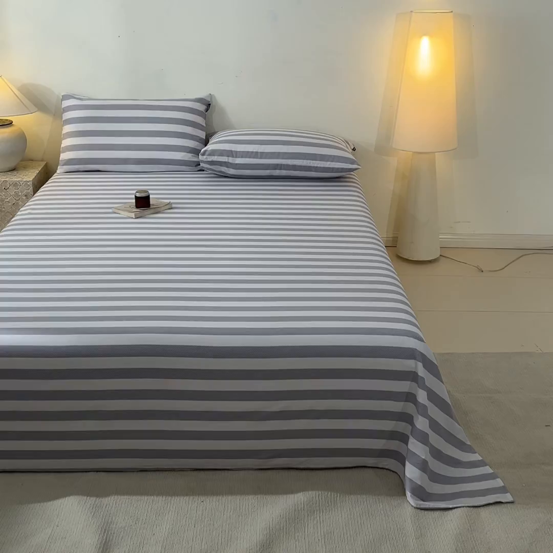 91家纺网 家纺一手货源 找家纺 涵宸家纺 2026新款全棉印花单床单-良品 床单-多哈-灰