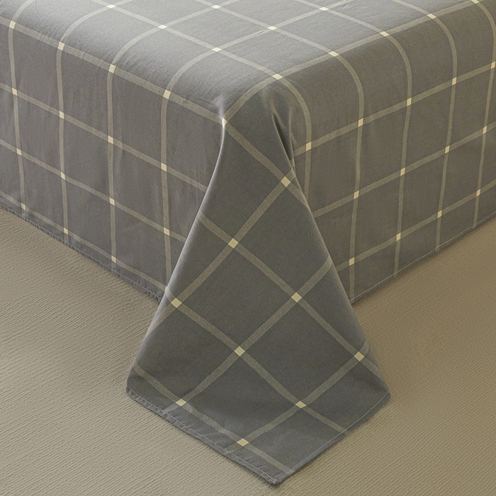 91家纺网 家纺一手货源 找家纺 涵宸家纺 2026新款全棉印花单床单-良品 床单-麦田-灰