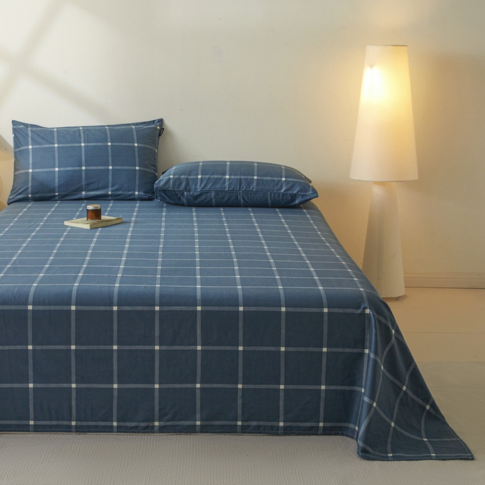 91家纺网 家纺一手货源 找家纺 涵宸家纺 2026新款全棉印花单床单-良品 床单-麦田-兰