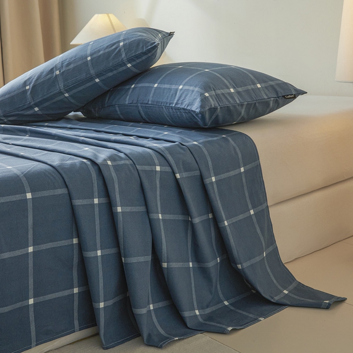 91家纺网 家纺一手货源 找家纺 涵宸家纺 2026新款全棉印花单床单-良品 床单-麦田-兰