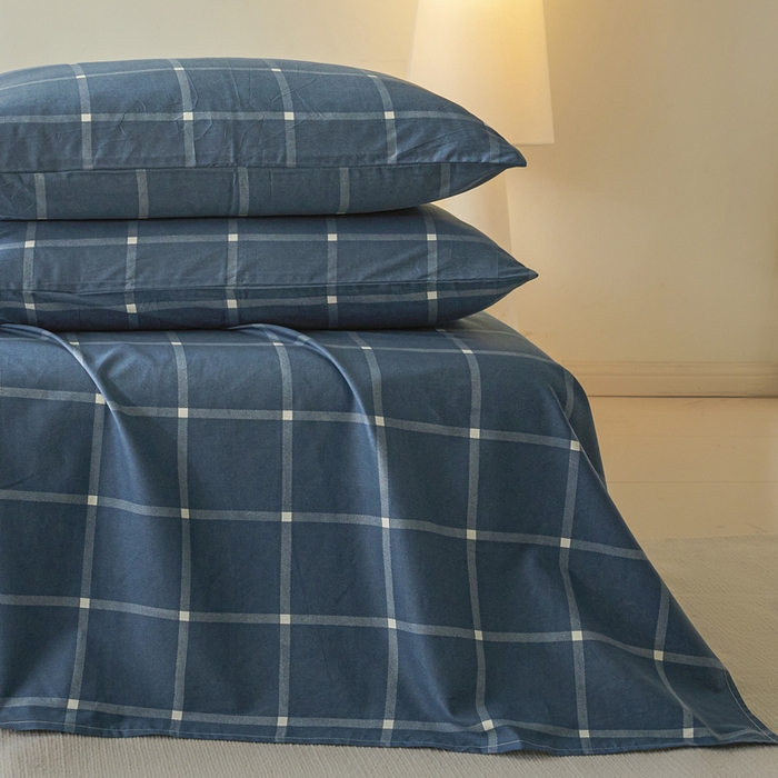 91家纺网 家纺一手货源 找家纺 涵宸家纺 2026新款全棉印花单床单-良品 床单-麦田-兰