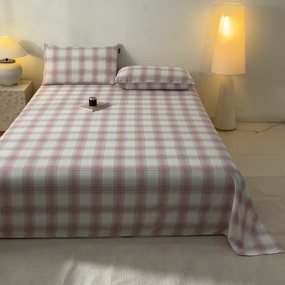 91家纺网 家纺一手货源 找家纺 涵宸家纺 2026新款全棉印花单床单-良品 床单-莫妮粉