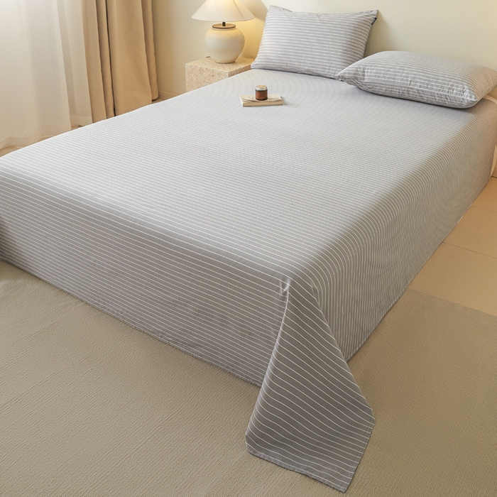 91家纺网 家纺一手货源 找家纺 涵宸家纺 2026新款全棉印花单床单-良品 床单-英伦-浅灰