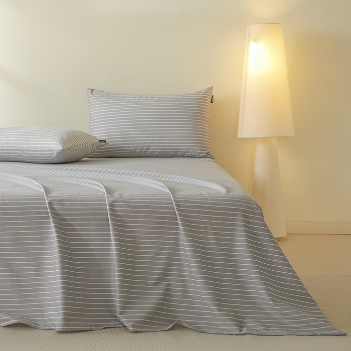 91家纺网 家纺一手货源 找家纺 涵宸家纺 2026新款全棉印花单床单-良品 床单-英伦-浅灰