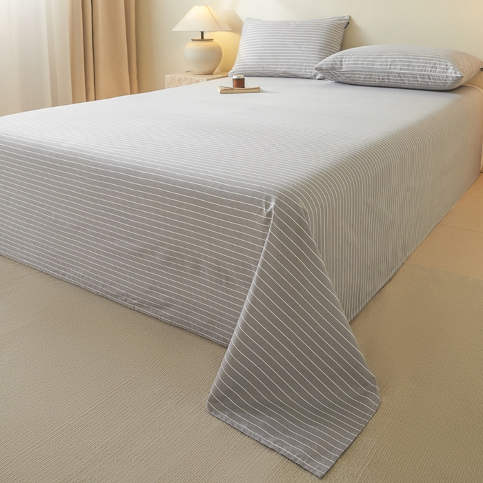 91家纺网 家纺一手货源 找家纺 涵宸家纺 2026新款全棉印花单床单-良品 床单-英伦-浅灰