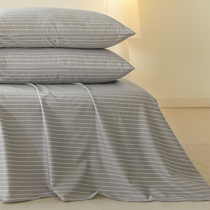 91家纺网 家纺一手货源 找家纺 涵宸家纺 2026新款全棉印花单床单-良品 床单-英伦-浅灰