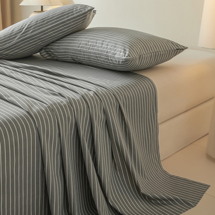 91家纺网 家纺一手货源 找家纺 涵宸家纺 2026新款全棉印花单床单-良品 床单-英伦-深灰