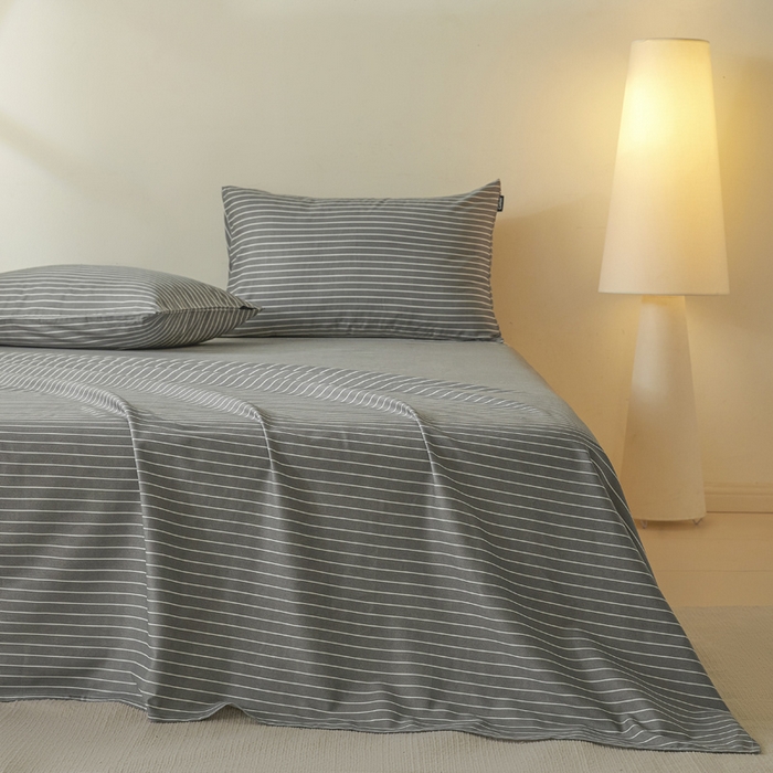 91家纺网 家纺一手货源 找家纺 涵宸家纺 2026新款全棉印花单床单-良品 床单-英伦-深灰