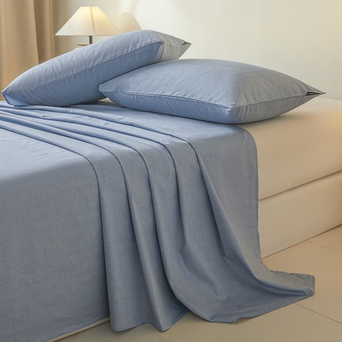 91家纺网 家纺一手货源 找家纺 涵宸家纺 2026新款全棉印花单床单-良品 床单-云纹-兰