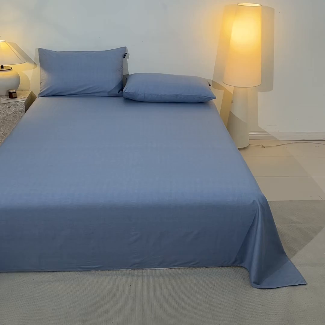 91家纺网 家纺一手货源 找家纺 涵宸家纺 2026新款全棉印花单床单-良品 床单-云纹-兰