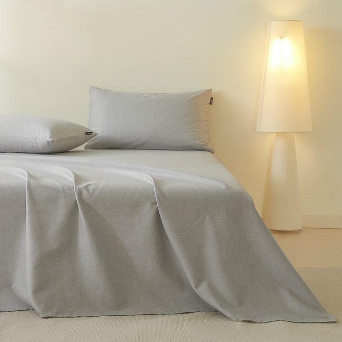 91家纺网 家纺一手货源 找家纺 涵宸家纺 2026新款全棉印花单床单-良品 床单-云纹-浅灰