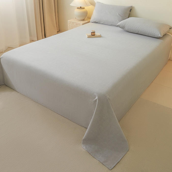 91家纺网 家纺一手货源 找家纺 涵宸家纺 2026新款全棉印花单床单-良品 床单-云纹-浅灰