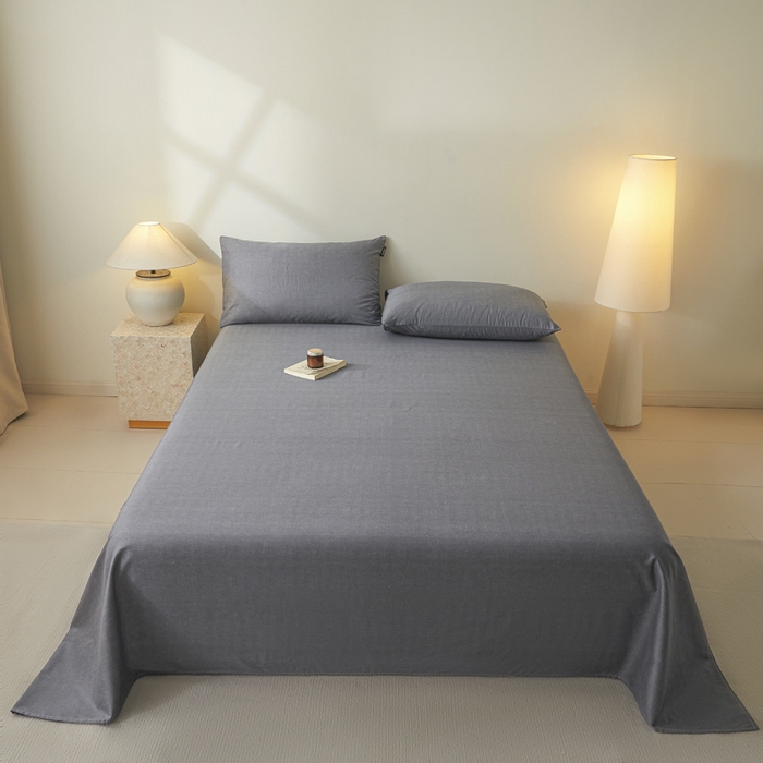 涵宸家纺 2026新款全棉印花单床单-良品 床单-云纹-深灰