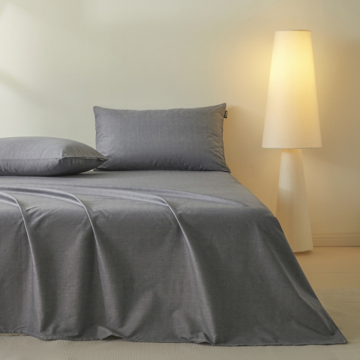 91家纺网 家纺一手货源 找家纺 涵宸家纺 2026新款全棉印花单床单-良品 床单-云纹-深灰