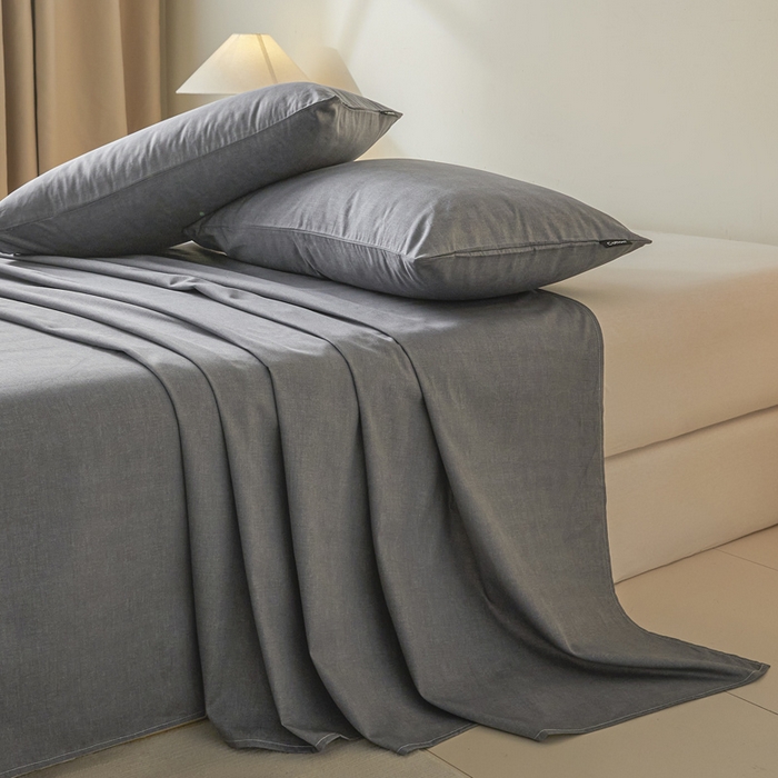 91家纺网 家纺一手货源 找家纺 涵宸家纺 2026新款全棉印花单床单-良品 床单-云纹-深灰