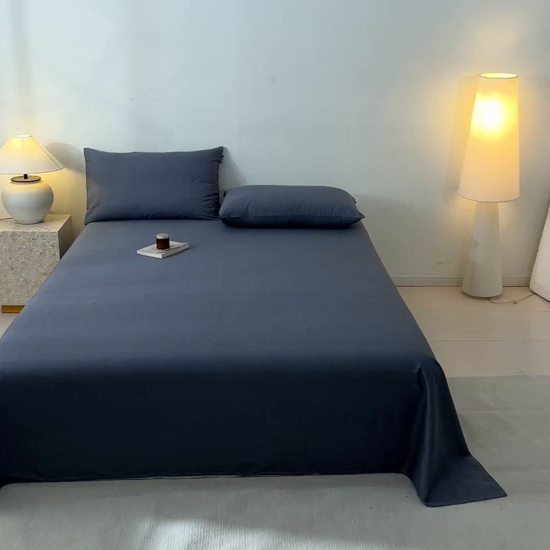 91家纺网 家纺一手货源 找家纺 涵宸家纺 2026新款全棉印花单床单-良品 床单-云纹-深灰