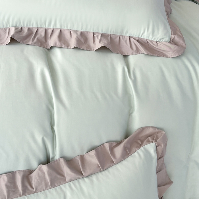 91家纺网 家纺一手货源 找家纺 （总）艾迪尚家纺 2026新款法式韩版荷叶边纯色长绒棉四件套