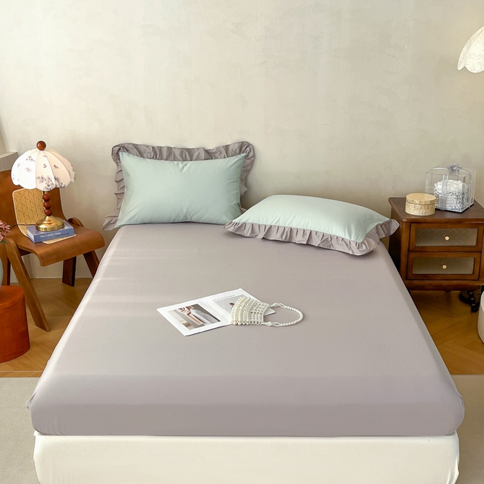 91家纺网 家纺一手货源 找家纺 （总）艾迪尚家纺 2026新款法式韩版荷叶边纯色长绒棉四件套