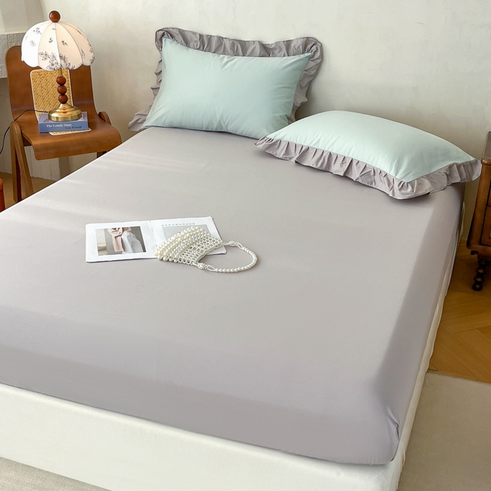 91家纺网 家纺一手货源 找家纺 （总）艾迪尚家纺 2026新款法式韩版荷叶边纯色长绒棉四件套