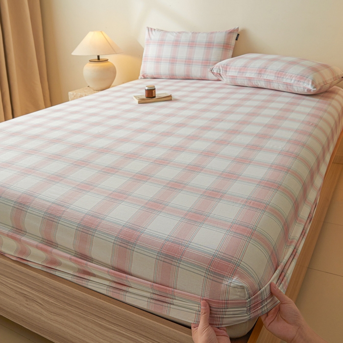 91家纺网 家纺一手货源 找家纺 涵宸家纺 2026新款全棉印花单床笠-良品 床笠-莫妮粉