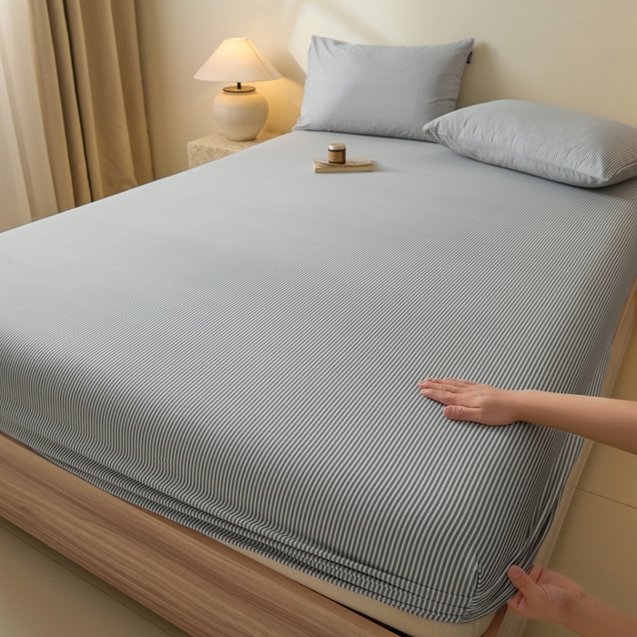 91家纺网 家纺一手货源 找家纺 涵宸家纺 2026新款全棉印花单床笠-良品 床笠-巴菲条