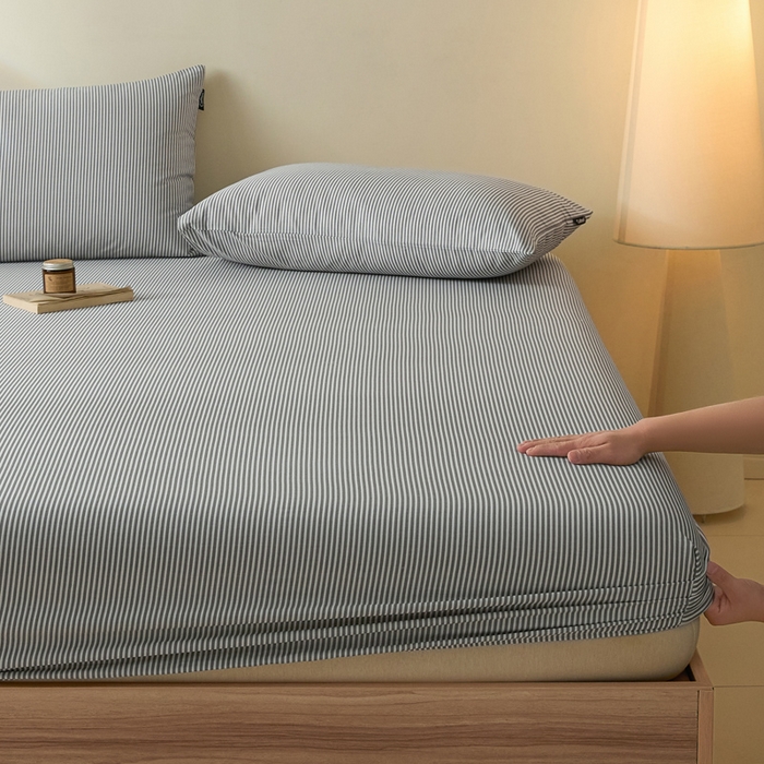 91家纺网 家纺一手货源 找家纺 涵宸家纺 2026新款全棉印花单床笠-良品 床笠-巴菲条