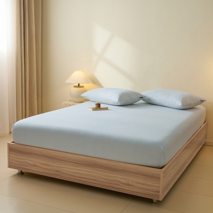 91家纺网 家纺一手货源 找家纺 涵宸家纺 2026新款全棉印花单床笠-良品 床笠-半夏-兰