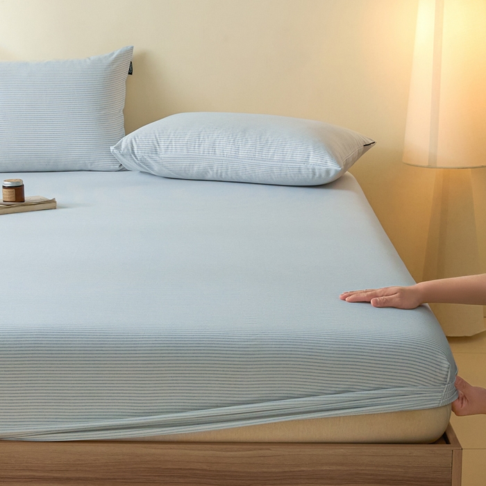 91家纺网 家纺一手货源 找家纺 涵宸家纺 2026新款全棉印花单床笠-良品 床笠-半夏-兰