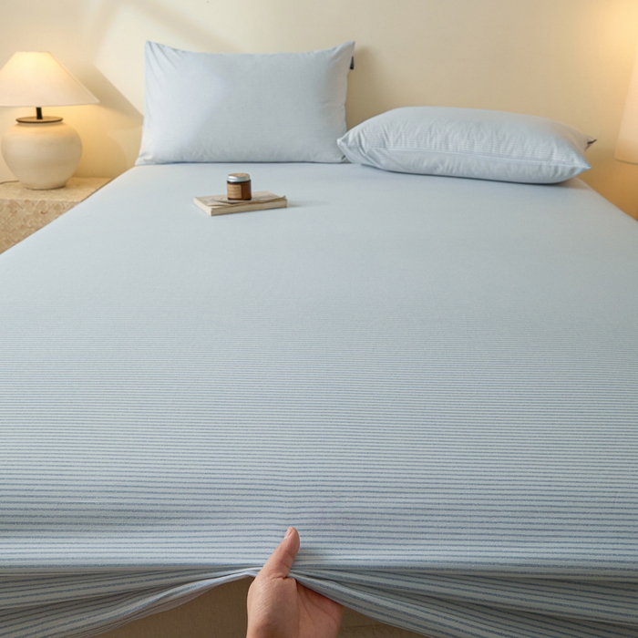 91家纺网 家纺一手货源 找家纺 涵宸家纺 2026新款全棉印花单床笠-良品 床笠-半夏-兰