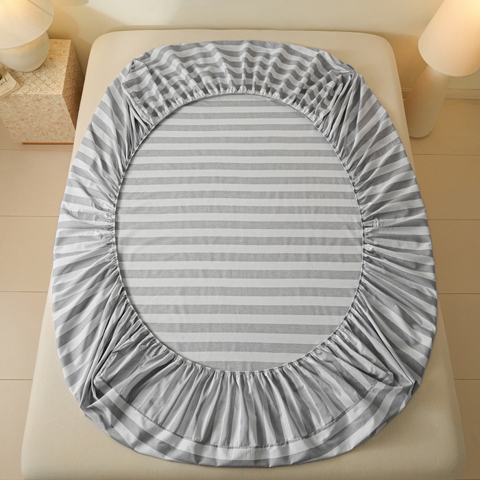 91家纺网 家纺一手货源 找家纺 涵宸家纺 2026新款全棉印花单床笠-良品 床笠-多哈-灰