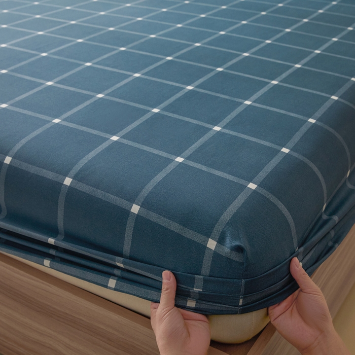 91家纺网 家纺一手货源 找家纺 涵宸家纺 2026新款全棉印花单床笠-良品 床笠-麦田-兰