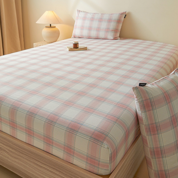 91家纺网 家纺一手货源 找家纺 涵宸家纺 2026新款全棉印花单床笠-良品 床笠-莫妮粉