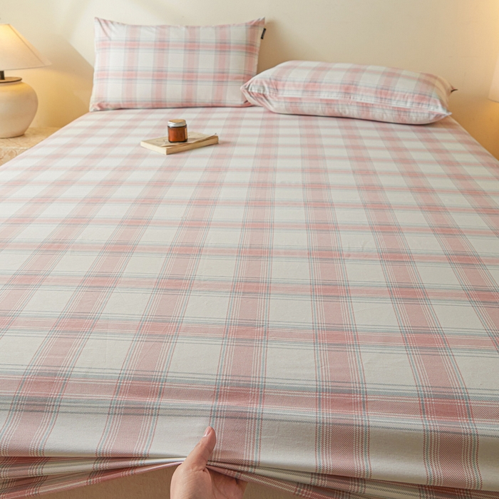 91家纺网 家纺一手货源 找家纺 涵宸家纺 2026新款全棉印花单床笠-良品 床笠-莫妮粉