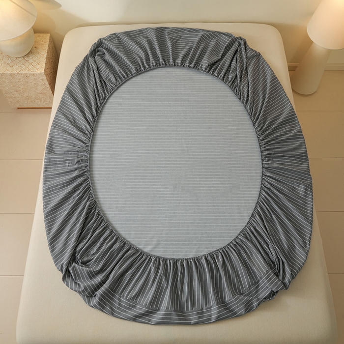 91家纺网 家纺一手货源 找家纺 涵宸家纺 2026新款全棉印花单床笠-良品 床笠-英伦-深灰