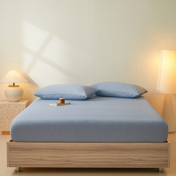 91家纺网 家纺一手货源 找家纺 涵宸家纺 2026新款全棉印花单床笠-良品 床笠-云纹-兰