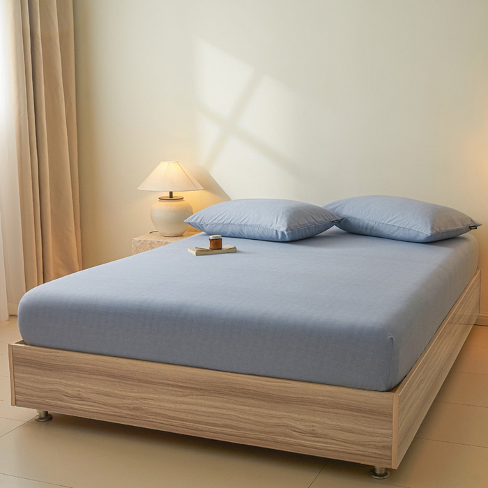 91家纺网 家纺一手货源 找家纺 涵宸家纺 2026新款全棉印花单床笠-良品 床笠-云纹-兰