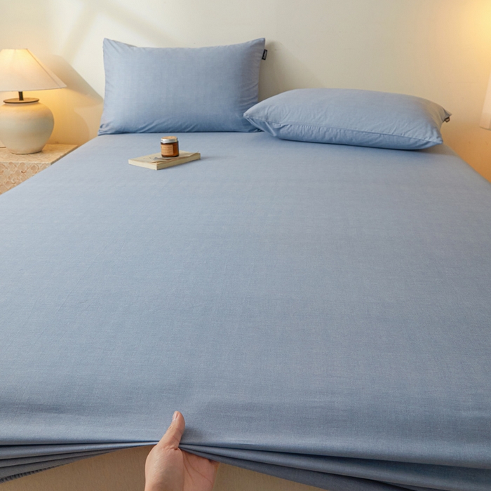 91家纺网 家纺一手货源 找家纺 涵宸家纺 2026新款全棉印花单床笠-良品 床笠-云纹-兰