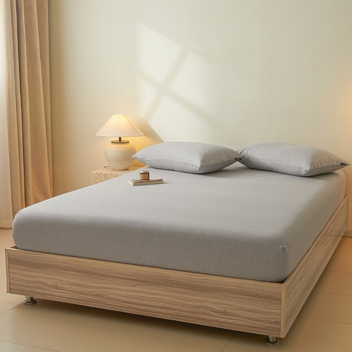 91家纺网 家纺一手货源 找家纺 涵宸家纺 2026新款全棉印花单床笠-良品 床笠-云纹-浅灰