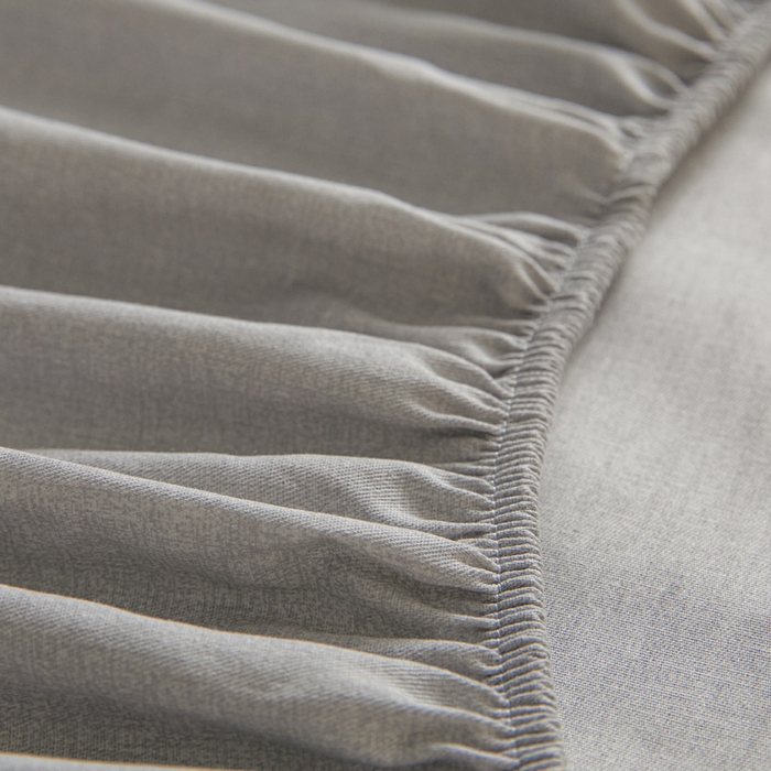 91家纺网 家纺一手货源 找家纺 涵宸家纺 2026新款全棉印花单床笠-良品 床笠-云纹-浅灰