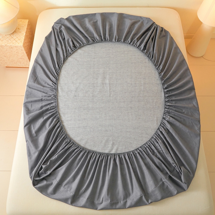 91家纺网 家纺一手货源 找家纺 涵宸家纺 2026新款全棉印花单床笠-良品 床笠-云纹-深灰