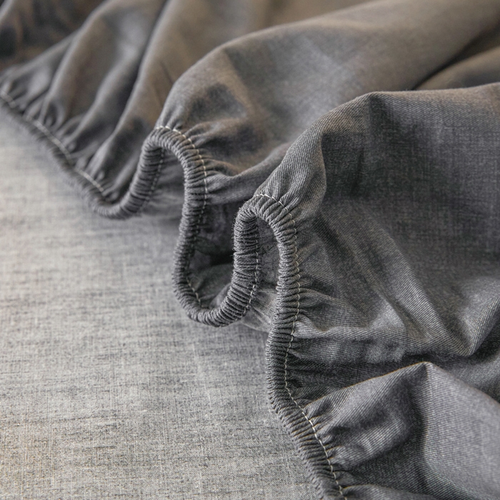 91家纺网 家纺一手货源 找家纺 涵宸家纺 2026新款全棉印花单床笠-良品 床笠-云纹-深灰