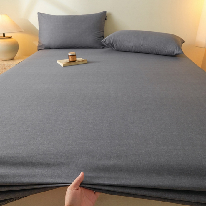 91家纺网 家纺一手货源 找家纺 涵宸家纺 2026新款全棉印花单床笠-良品 床笠-云纹-深灰