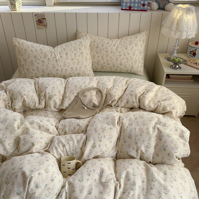 91家纺网 家纺一手货源 找家纺 爱思佳 2026新款全棉纯棉双层纱基款系列四件套 初春