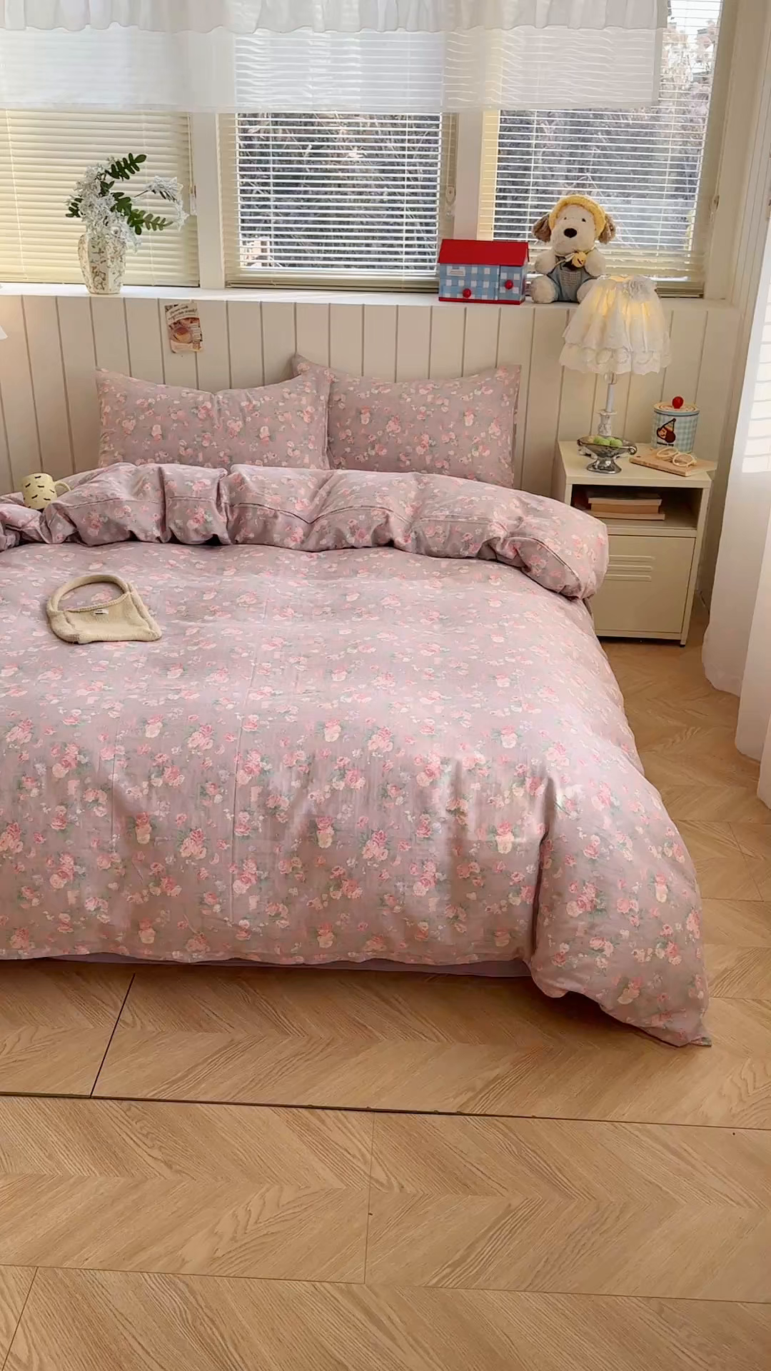 91家纺网 家纺一手货源 找家纺 爱思佳 2026新款全棉纯棉双层纱基款系列四件套 蒂芙尼