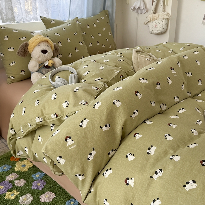 爱思佳 2026新款全棉纯棉双层纱基款系列四件套 萌宠